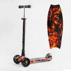 Самокат триколісний MAXI S - 10606  "Best Scooter", знімне кермо, колеса PU зі світлом, переднє 130х25 мм, задні здвоєні 80х45 мм, в коробці 