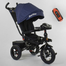 Велосипед трехколесный Best Trike 6088 F - 03-108 Синий ФАРА С USB, ПОВОРОТНОЕ СИДЕНИЕ, СКЛАДНОЙ РУЛЬ, РУССКОЕ ОЗВУЧИВАНИЕ, НАДУВНЫЕ КОЛЕСА, ПУЛЬТ