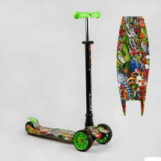 Самокат трехколесный MAXI S - 11203 (1) “Best Scooter”, съемный руль, колеса PU со светом, переднее 130х25 мм, задние сдвоенные 80х45 мм, в коробке 