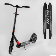 Самокат алюминиевый "Best Scooter" 11391 (2) колеса PU, d переднего колеса - 230мм, d заднего колеса - 215мм, 1 амортизатор передний, в коробке 