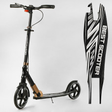 Самокат алюминиевый "Best Scooter" 14268 (2) колеса PU, ФАРА, зажим руля, d передних колес - 230мм, d задних колес 200мм, 1 амортизатор передний 
