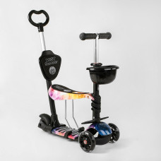 Самокат 5в1 16102 (1) Best Scooter, АБСТРАКЦИЯ, PU колеса, ПОДСВЕТКА КОЛЕС, в коробке 