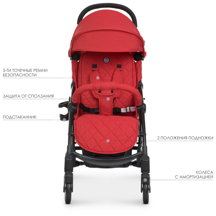КОЛЯСКА ДЕТСКАЯ ME 1058 WISH RED Красная