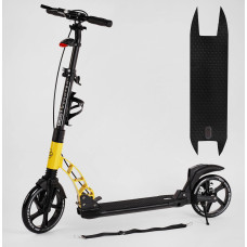 Самокат двухколесный "Best Scooter" D-20477 (2) резиновый коврик, ФАРА, переднее колесо PU 230мм, заднее колесо 200мм, 2 амортизатора, дисковый тормоз