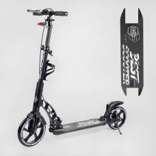 Самокат двухколесный "Best Scooter" 24215-B (2) ФАРА, переднее колесо PU 230 мм, заднее колесо 200мм, 2 амортизатора, дисковый тормоз, зажим руля 