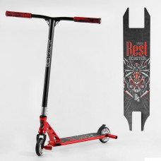 Самокат трюковый 28536 Best Scooter (4) HIC-система, ПЕГИ, алюминиевый диск и дека, АНОДИРОВАННАЯ ПОКРАСКА, колёса PU, d=110мм, ширина руля - 60 см 