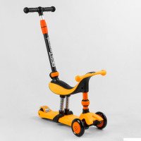 Самокат-велобег 3в1 трехколесный BS-50584 (4) Best Scooter, 3 колеса PU со светом, сидение, амортизаторы, родительская ручка 