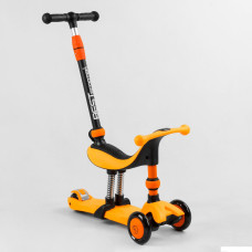 Самокат-велобег 3в1 трехколесный BS-50584 (4) Best Scooter, 3 колеса PU со светом, сидение, амортизаторы, родительская ручка 