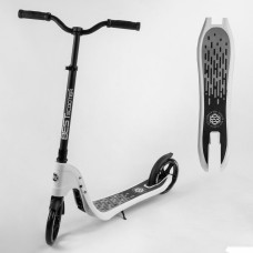 Самокат двухколесный 52753 "Best Scooter" (2) цвет БЕЛЫЙ, колеса PU - 20 см, широкий велосипедный руль, новый зажим руля, в коробке  