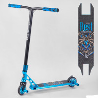 Самокат трюковый 53480 Best Scooter (4) HIC-система, ПЕГИ, алюминиевый диск и дека, АНОДИРОВАННАЯ ПОКРАСКА, колёса PU, d=110мм, ширина руля - 60 см 