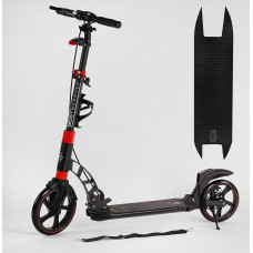 Самокат двухколесный "Best Scooter" D-64585 (2) резиновый коврик, ФАРА, переднее колесо PU 230мм, заднее колесо 200мм, 2 амортизатора, дисковый тормоз