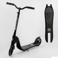 Самокат двухколесный 74077 "Best Scooter" (2) цвет ЧЕРНЫЙ, колеса PU - 20 см, широкий велосипедный руль, новый зажим руля, в коробке 