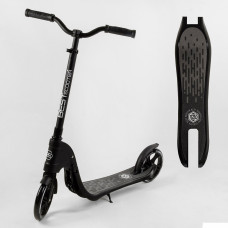 Самокат двухколесный 74077 "Best Scooter" (2) цвет ЧЕРНЫЙ, колеса PU - 20 см, широкий велосипедный руль, новый зажим руля, в коробке 