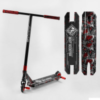 Самокат трюковый Best Scooter BS-99622 (4) HIC-система, ПЕГИ, алюминиевый диск и дека с ПРИНТОМ, колёса PU, d=110мм, ширина руля - 60 см, в коробке 