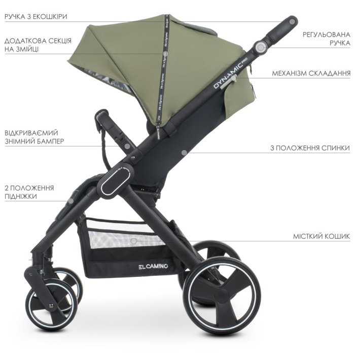 Коляска дитяча ME 1053N DYNAMIC PRO Khaki