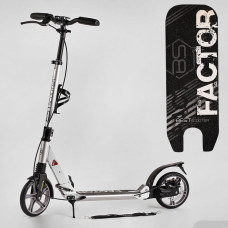 Самокат алюмінієвий Best Scooter BS-81766  "Factor", ручне дискове гальмо, діаметр PU коліс - 200мм, 2 амортизатори, підсклянник, в коробці 
