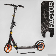 Самокат алюмінієвий Best Scooter BS-98033  "Factor", ручне дискове гальмо, діаметр PU коліс - 200мм, 2 амортизатори, підсклянник, в коробці 