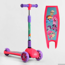 Самокат триколісний 68055 Best Scooter  СВІТЛО КОЛІС ТА ДИСКІВ, складене кермо, передні колеса PU 120х35мм, задні колеса PU 80х48мм 