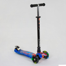 Самокат А 25595 / 779-1338 MAXI "Best Scooter"  пластмасовий, 4 колеса PU, СВІТЛО, трубка керма алюмінієва, d = 12см, в коробці 