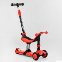 Самокат-велобіг 3в1 триколісний BS-71899  Best Scooter, 3 колеса PU зі світлом, сидіння, амортизатори, батьківська ручка 