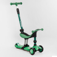 Самокат-велобіг 3в1 триколісний BS-78812  Best Scooter, 3 колеса PU зі світлом, сидіння, амортизатори, батьківська ручка 