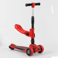 Самокат триколісний з сидінням ST-18003  Best Scooter, MAXI, складне алюмінієве кермо, 3 колеса PU зі світлом, d = 12 см 