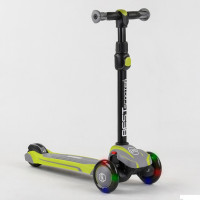 Самокат триколісний Best Scooter MX-50105 MAXI  алюмінієве кермо, 3 колеса PU зі світлом, d = 12 см 