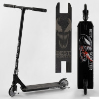 Самокат трюковий 61375 Best Scooter "SIMBIOTE" HIC-система, ПЕГИ, алюмінієвий диск і дека, колеса 120 мм PU, ширина керма - 57 см, в коробці 