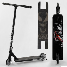 Самокат трюковий 61375 Best Scooter "SIMBIOTE" HIC-система, ПЕГИ, алюмінієвий диск і дека, колеса 120 мм PU, ширина керма - 57 см, в коробці 