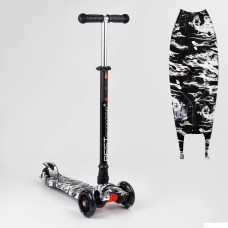 Самокат A 25771 /779-1512 "Best Scooter"  4 колеса PU, СВІТЛО, трубка керма алюмінієва, d передніх коліс = 12 см, d задніх коліс = 8 см, в коробці 