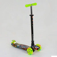 Самокат А 25470 /779-1325 MAXI "Best Scooter"  пластмасовий, 4 колеса PU, СВІТЛО, трубка керма алюмінієва, d = 12 см, в коробці 