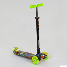 Самокат А 25470 /779-1325 MAXI "Best Scooter"  пластмасовий, 4 колеса PU, СВІТЛО, трубка керма алюмінієва, d = 12 см, в коробці 