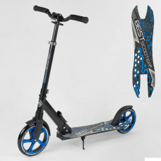 Самокат 49716  Best Scooter, ЧОРНИЙ, зажим руля, переднє колесо PU - 22 см, заднє колесо PU - 20 см, 1 амортизатор, в коробці 