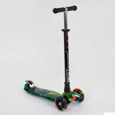 Самокат А 25462 / 779-1317 MAXI "Best Scooter"  пластмасовий, 4 колеса PU, СВІТЛО, трубка керма алюмінієва, d = 12 см, в коробці 