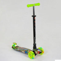 Самокат А 24647 / 779-1391 MAXI "Best Scooter"  пластмасовий, 4 колеса PU, СВІТЛО, трубка керма алюмінієва, d = 12см, в коробці 