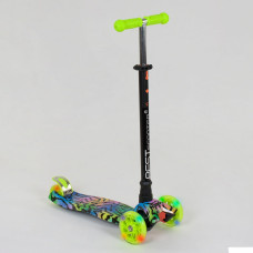 Самокат А 25599 / 779-1342 MAXI "Best Scooter"  пластмасовий, 4 колеса PU, СВІТЛО, трубка керма алюмінієва, d = 12см, в коробці 
