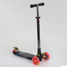 Самокат А 24659 / 779-1308 MAXI "Best Scooter"  пластмасовий, 4 колеса PU, СВІТЛО, трубка керма алюмінієва, d = 12см, в коробці 