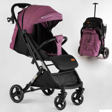 Візок прогулянковий дитячий "JOY" Comfort L-30201  колір ФІОЛЕТОВИЙ, рама сталь з алюмінієм, футкавер, підсклянник, телескопічна ручка 