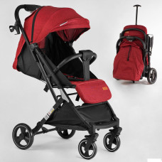 Візок прогулянковий дитячий "JOY" Comfort L-52304  колір ЧЕРВОНИЙ, рама сталь з алюмінієм, футкавер, підсклянник, телескопічна ручка 