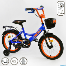Велосипед 16" дюймов 2-х колёсный G-16905 "CORSO" 
