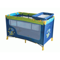 Детский манеж NANNY 2 LAYERS PLUS DINOS BLUE