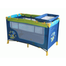 Детский манеж NANNY 2 LAYERS PLUS DINOS BLUE